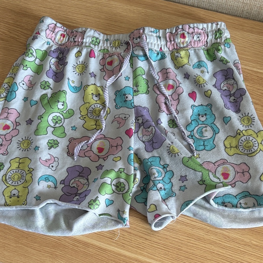 Care Bears Pastel Multicolor Print Shorts - Pink, Purple, Blue, Green, Yellow